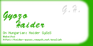 gyozo haider business card